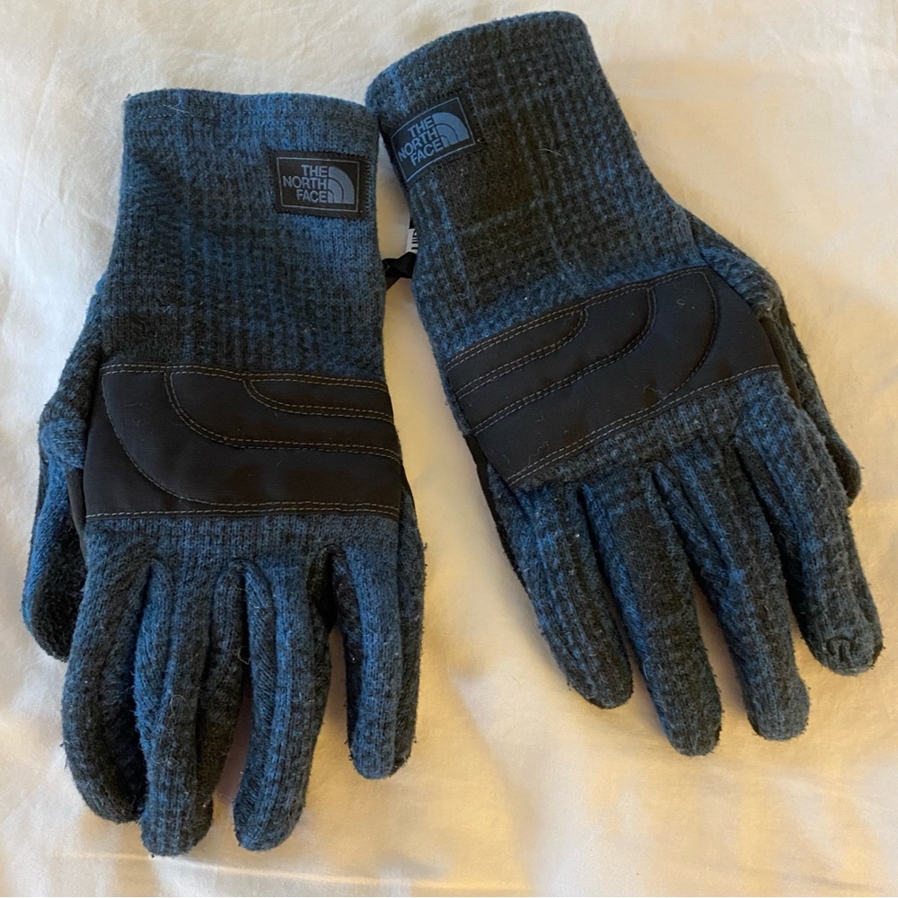 The North Face Gloves women’s L blue black winter outdoor knit gorpcore logo